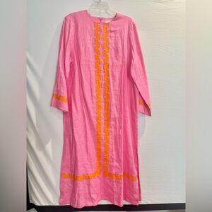 PEONY PINK AND TANGERINE
EMBROIDERED HARTMAN
DRESS - NWOT